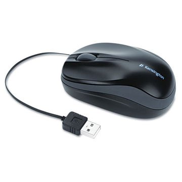 Kensington® Pro Fit Optical Mouse With Retractable Cord, Usb 2.0, Left-right Hand Use, Black freeshipping - TVN Wholesale